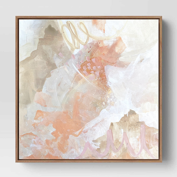 Nicolle Cure abstract art painting coral beige