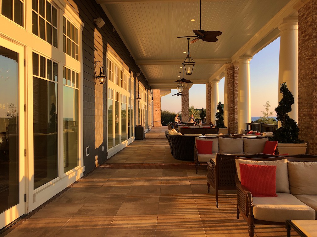 The terrace overlooking the Emerald Coast at The Henderson