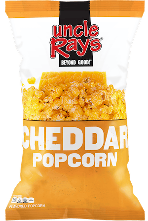 A bag of Cheddar Popcorn by Uncle Rays