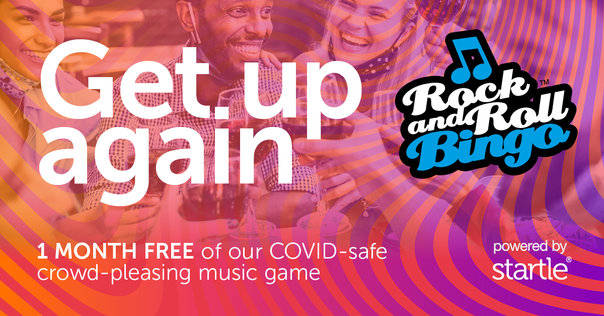 Get up again. 1 MONTH FREE of our COVID-safe crowd-pleasing music game