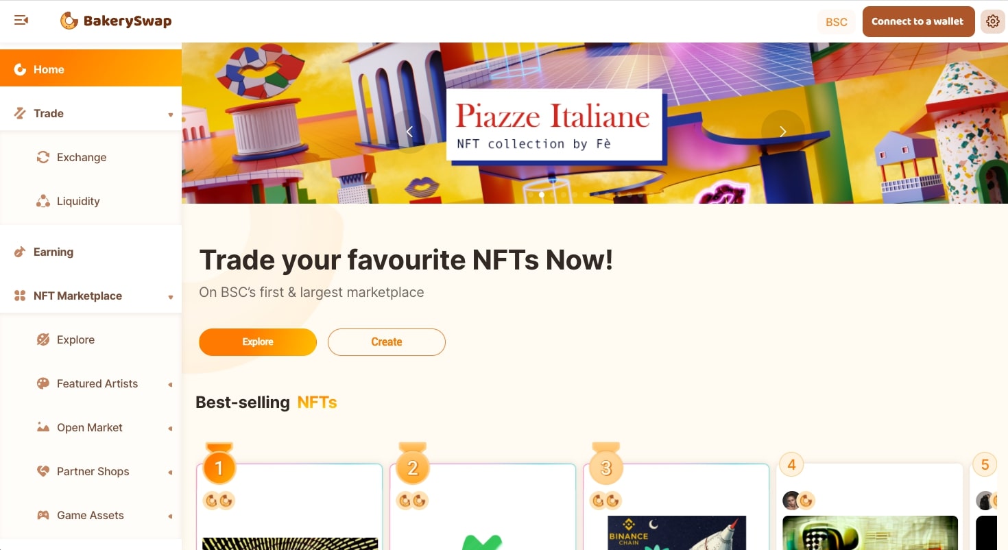 BakerySwap marketplace