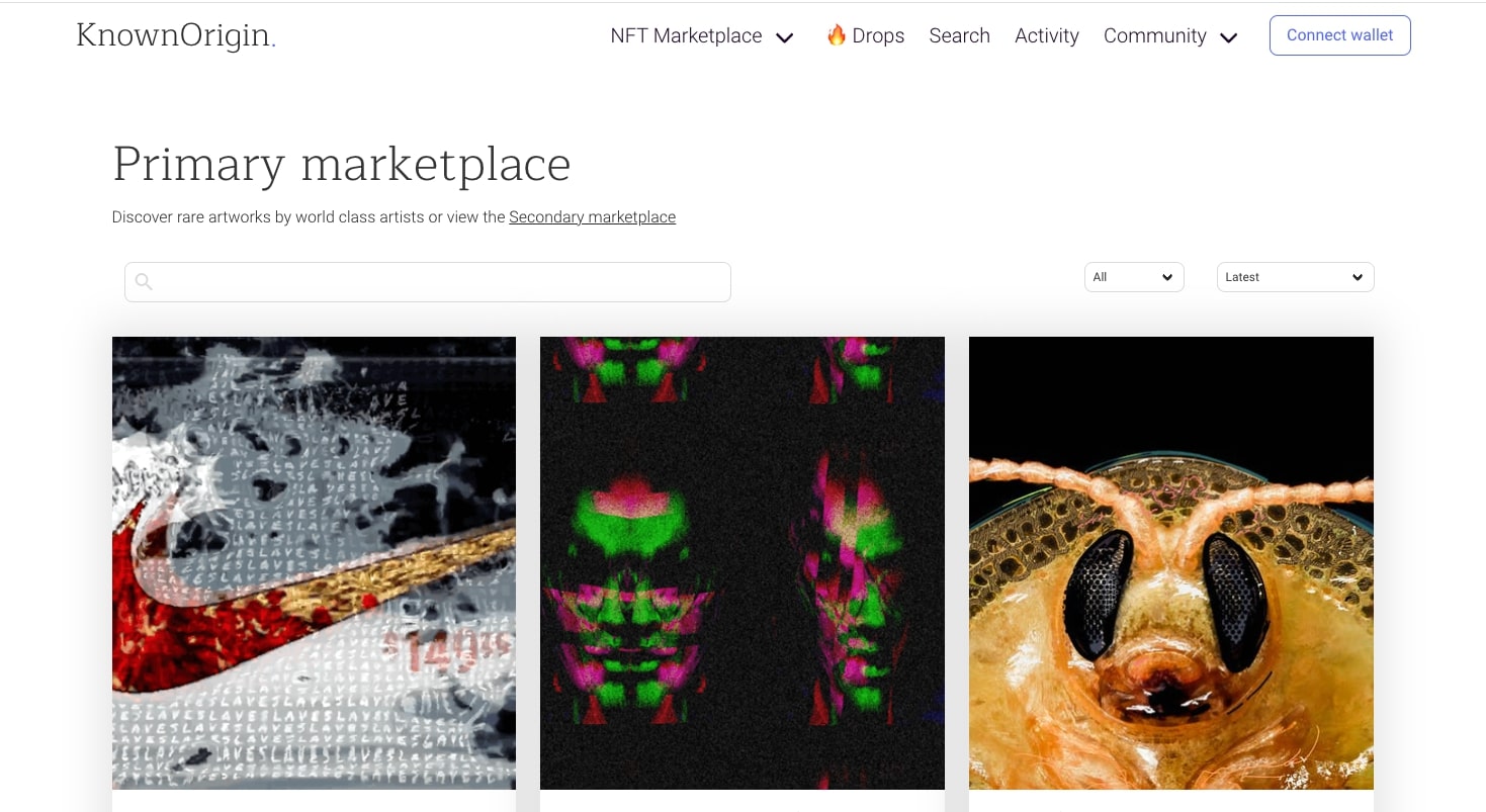 KnownOrigin marketplace