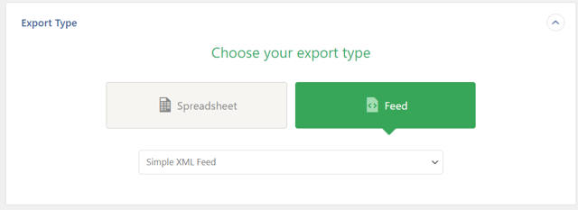 A screenshot showing how to choose an XML feed in the export plugin for the Wordpress to Webflow data migration in PowerImporter