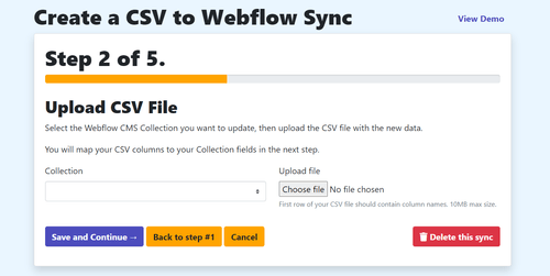 A screenshot of PowerImporter when uploading a CSV file