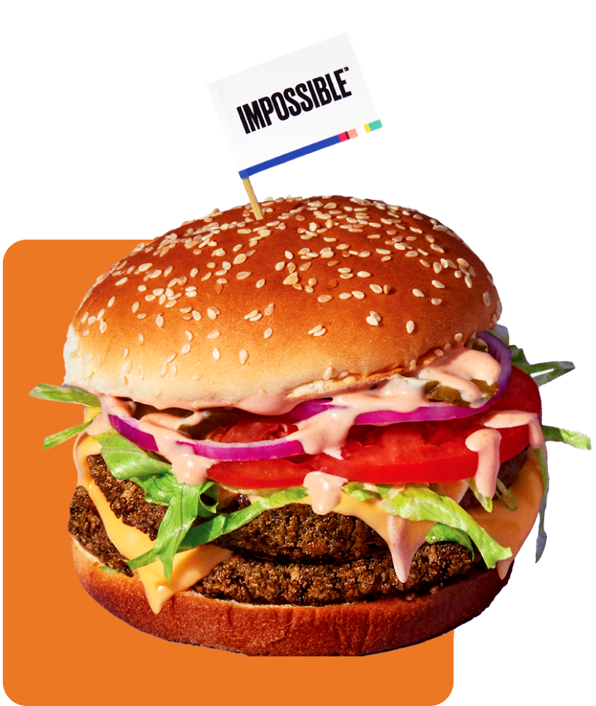 a hamburger made with impossible meat