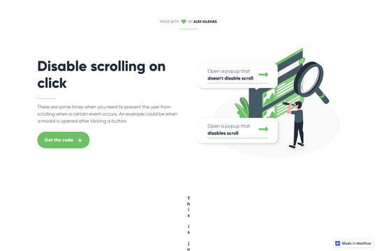 Disable Page Scroll on Click Method
