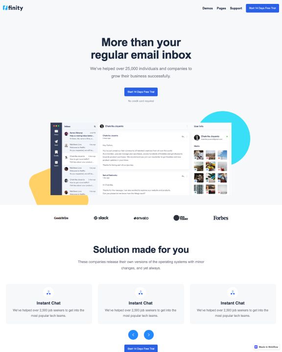 Email SaaS Webflow Template Finity FlowRadar