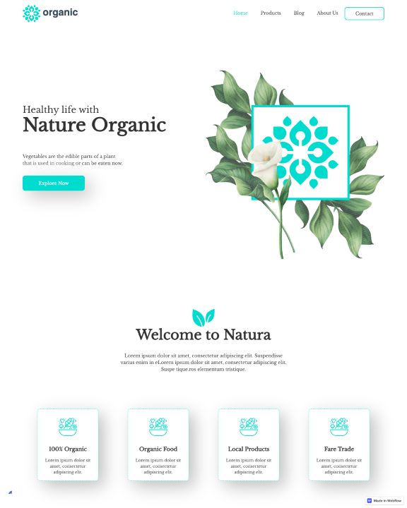 Organic Products Webflow Template Organic Products | FlowRadar