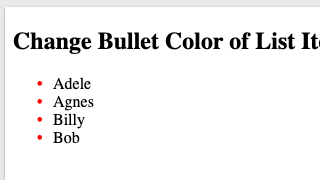 Custom List Bullet Color