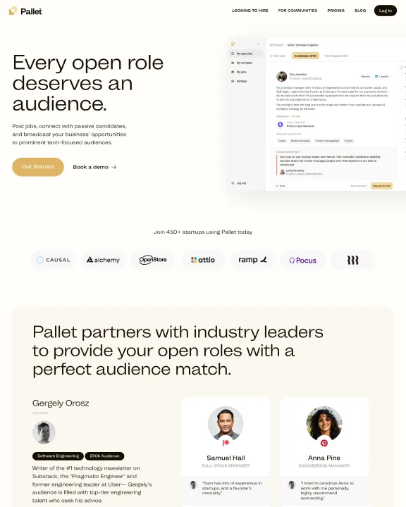 Hiring Platform flow Site Inspiration
