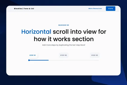 How it Works Horizontal Scroll Webflow Cloneable