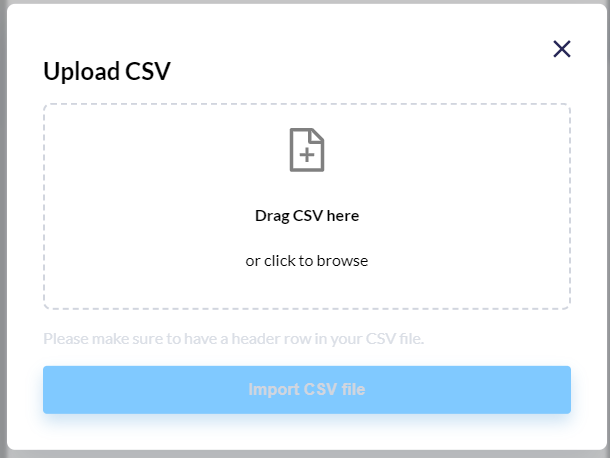 CSV hochladen der ablegen