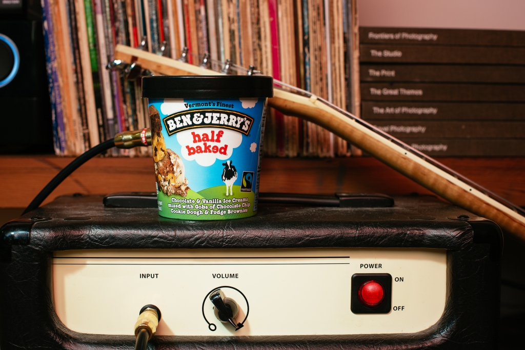 When the pandemic emerged and the Burlington-based headquarters temporarily shuttered, the innovation team had to, well, innovate. They used smart glasses and other technologies to create and test new flavors in their home kitchens, often while doing what the rest of the world was doing— navigating new challenges like homeschooling kids and/or general existential dread. COURTESY OF BEN & JERRY'S