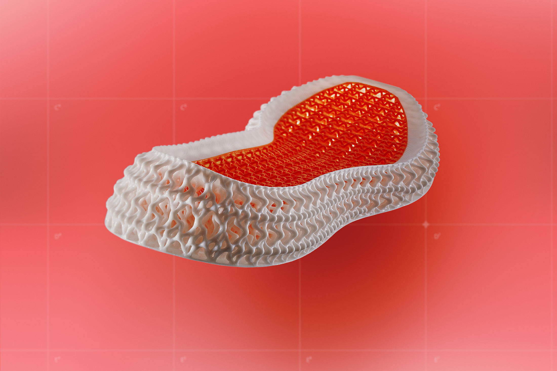 The 4DFWD midsole designed with Carbon's DLS 3D printing technology. Image via adidas..