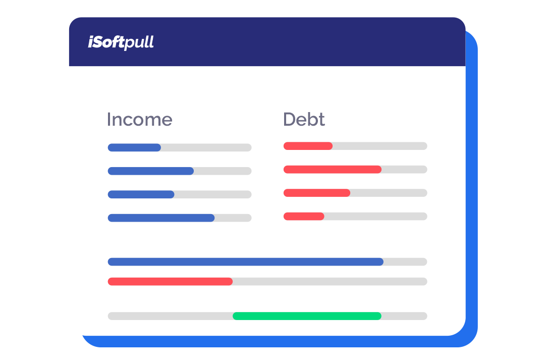 iSoftpull graphic describing the data inputs shown in a credit report.