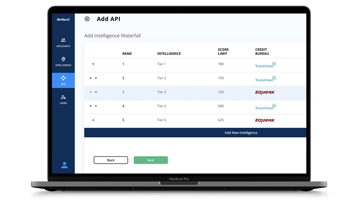 iSoftpull laptop showcasing platform with credit reporting apis.