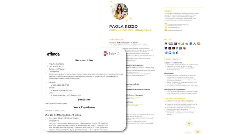 OCR Resume result on Eden AI