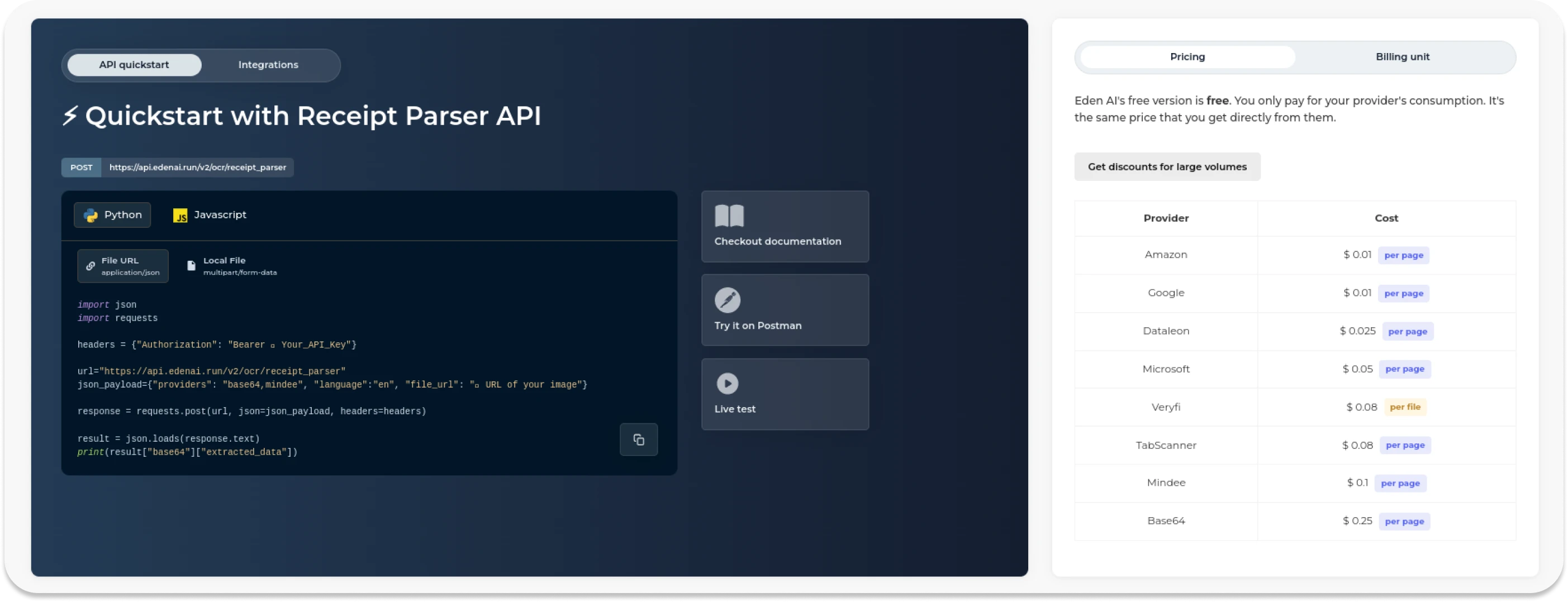 Step 4: Start using Parsing API