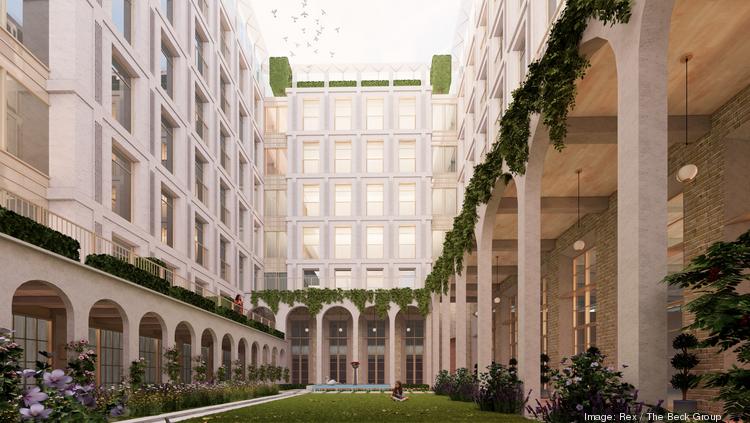 Here's a look at what the renovated courtyard of Hotel Ella could look like.