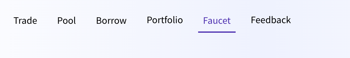 Testnet 3.0 pages with “Faucet” page highlighted.