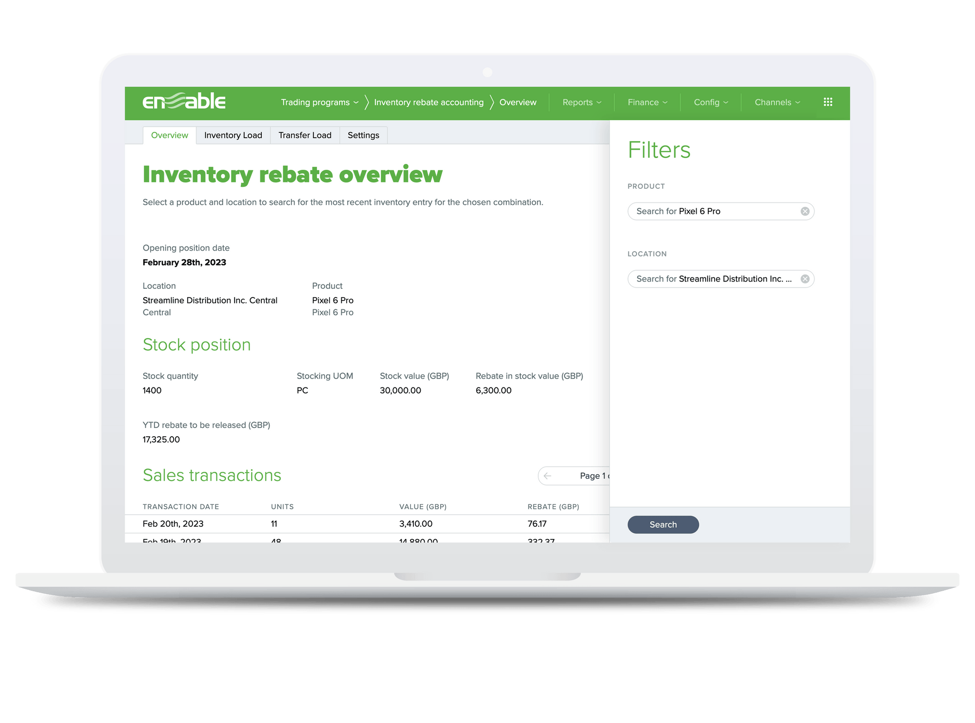 Inventory Rebate Accounting