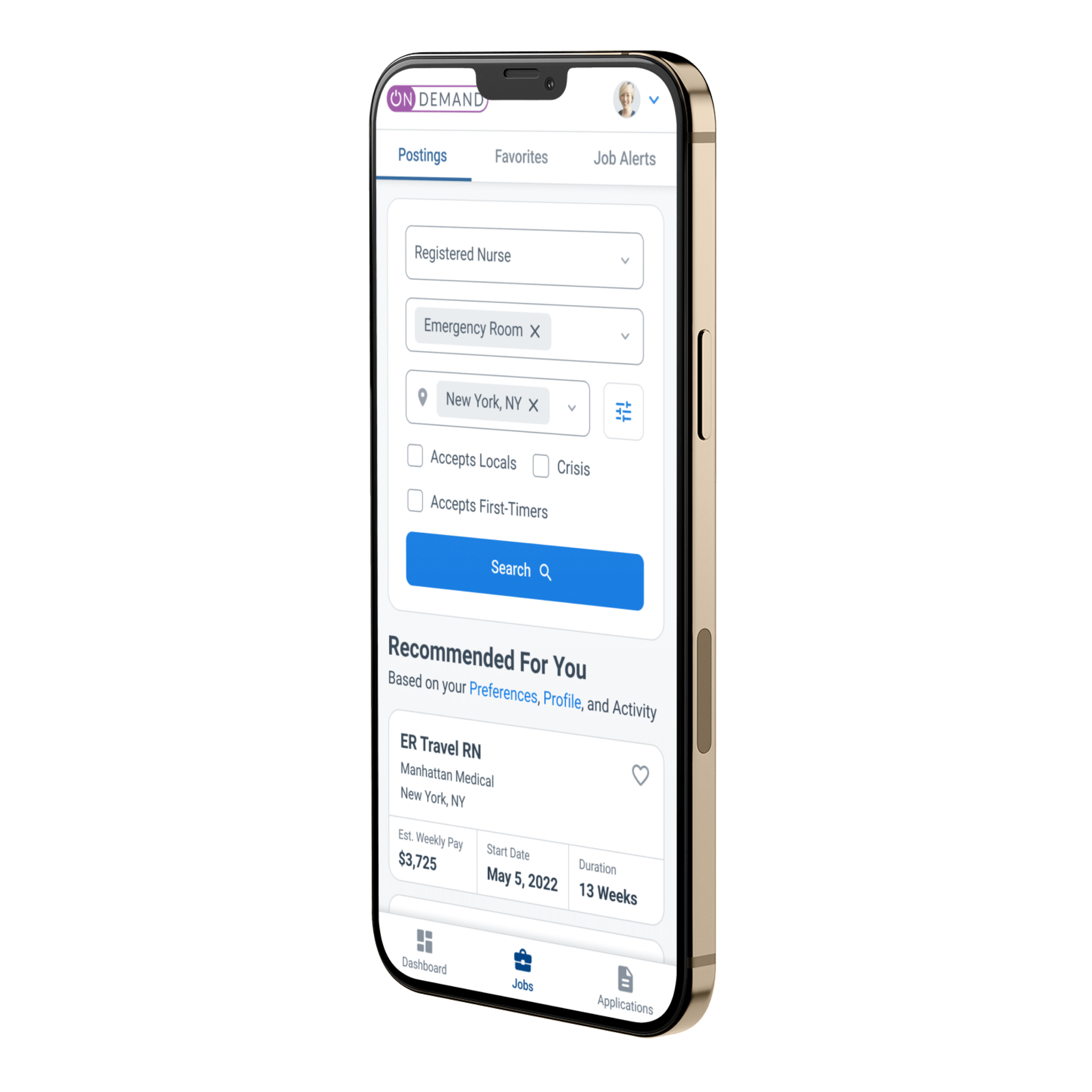 iphone mockup of On Demand app