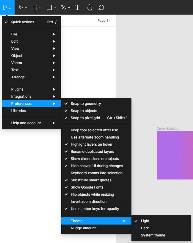 Figma dark mode