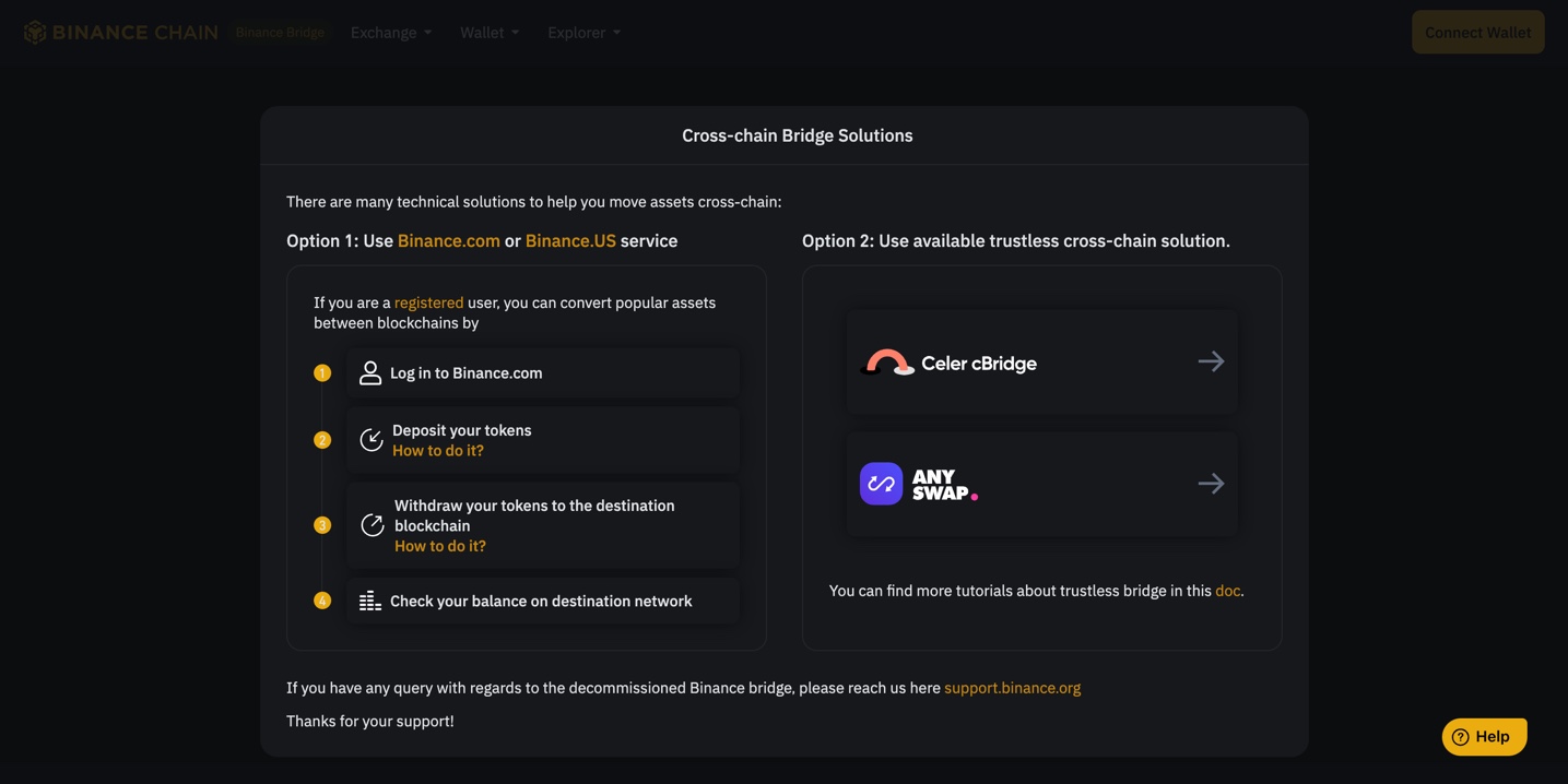 Binance cross-chain bridge