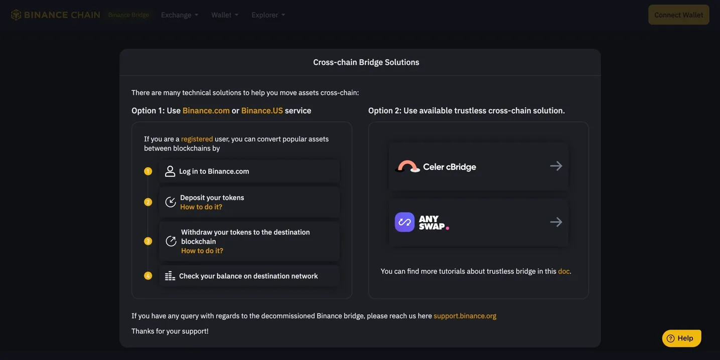 Binance cross-chain bridge