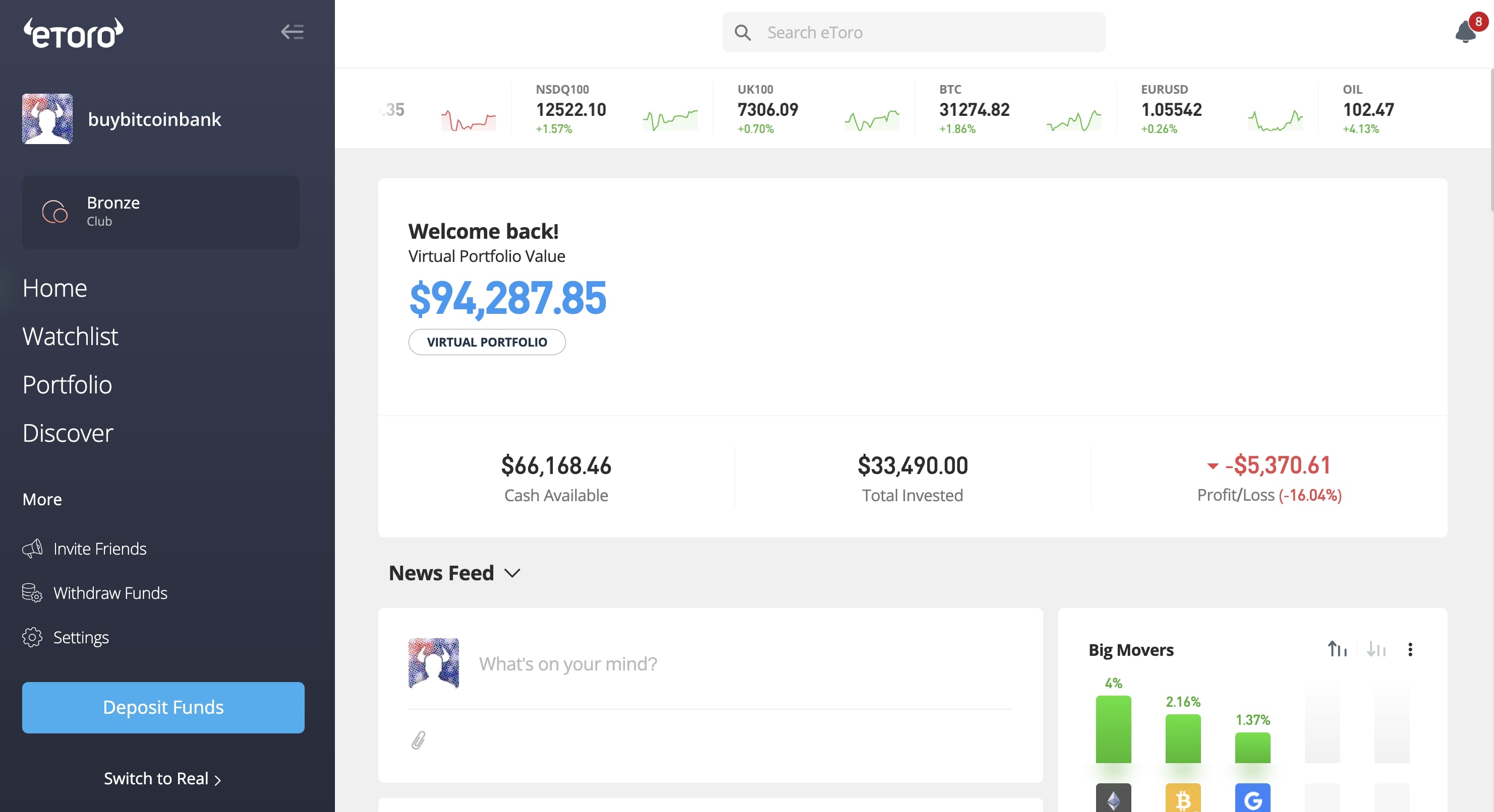 Buying Bitcoin with a Bank Account eToro