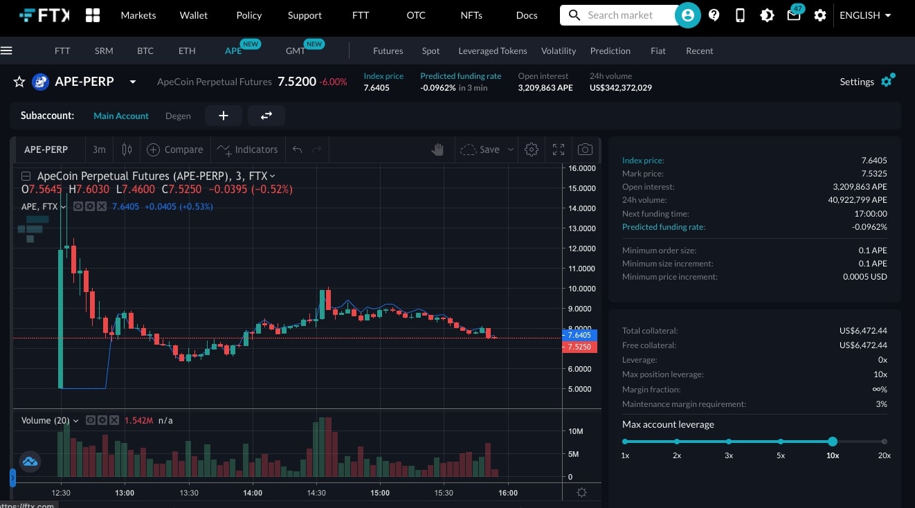 Buy ApeCoin on FTX