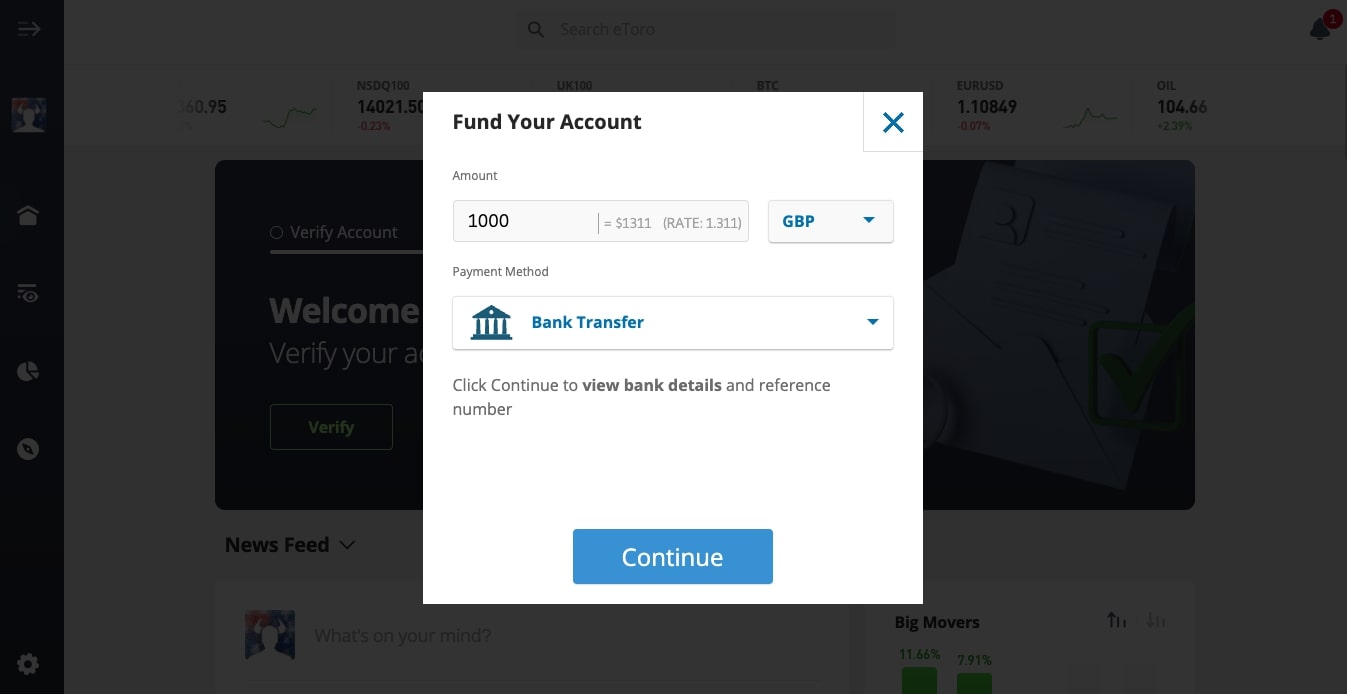 Deposit GBP from Natwest Bank