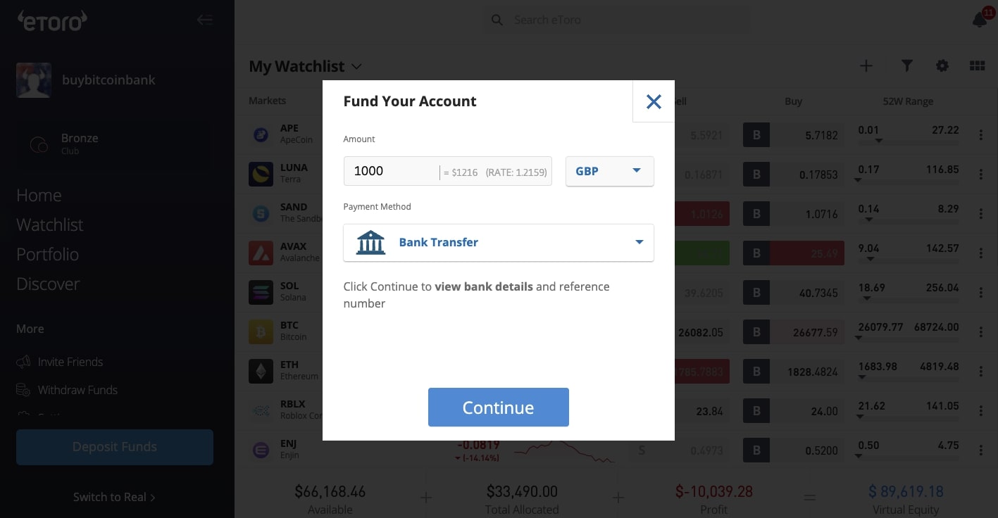 Buy Crypto with GBP from Starling Bank