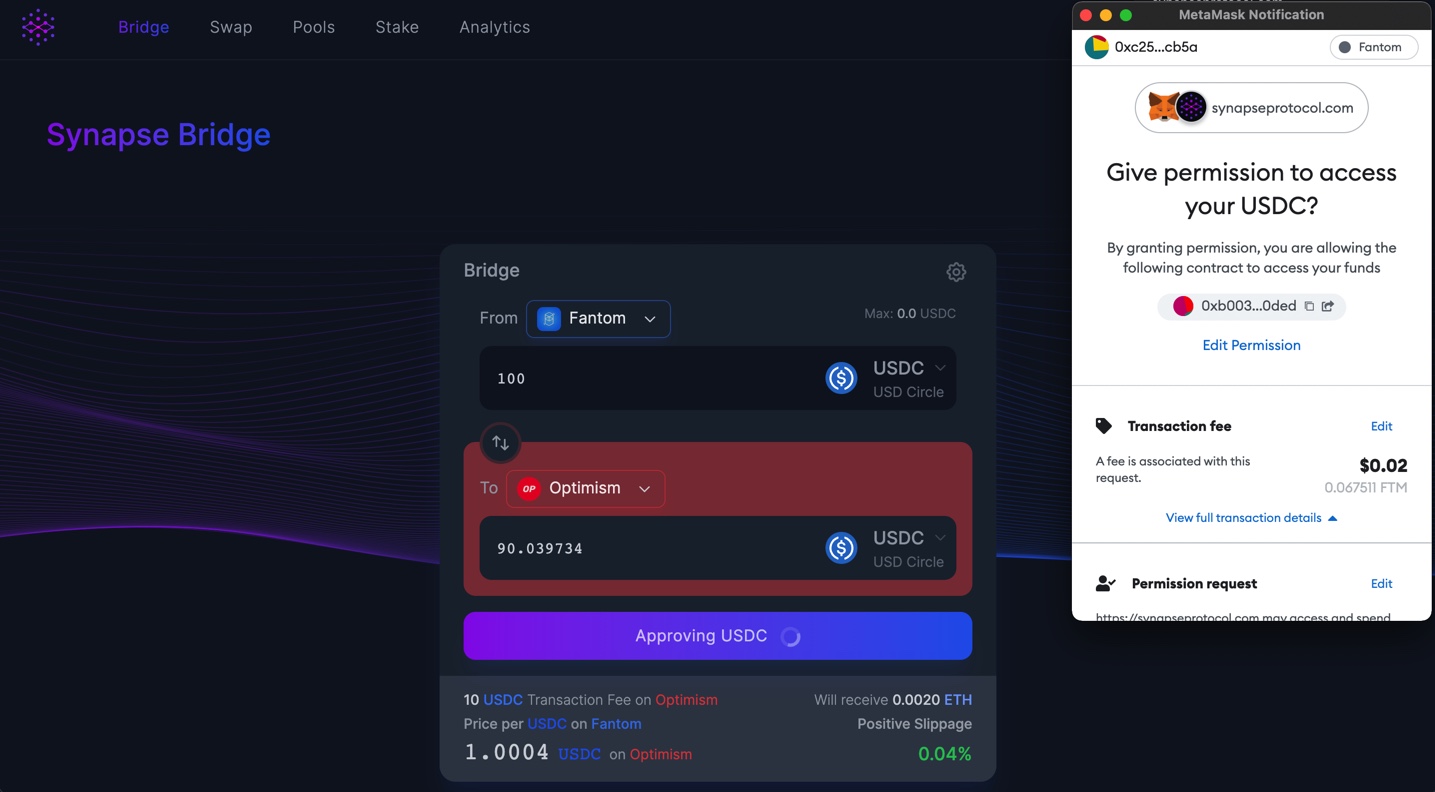 Metamask access permission