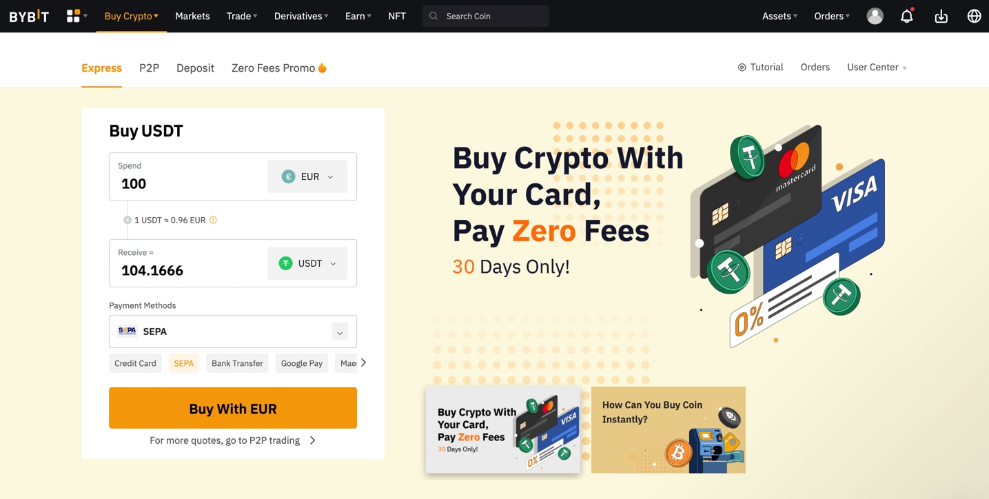 Buy Crypto Express Bybit