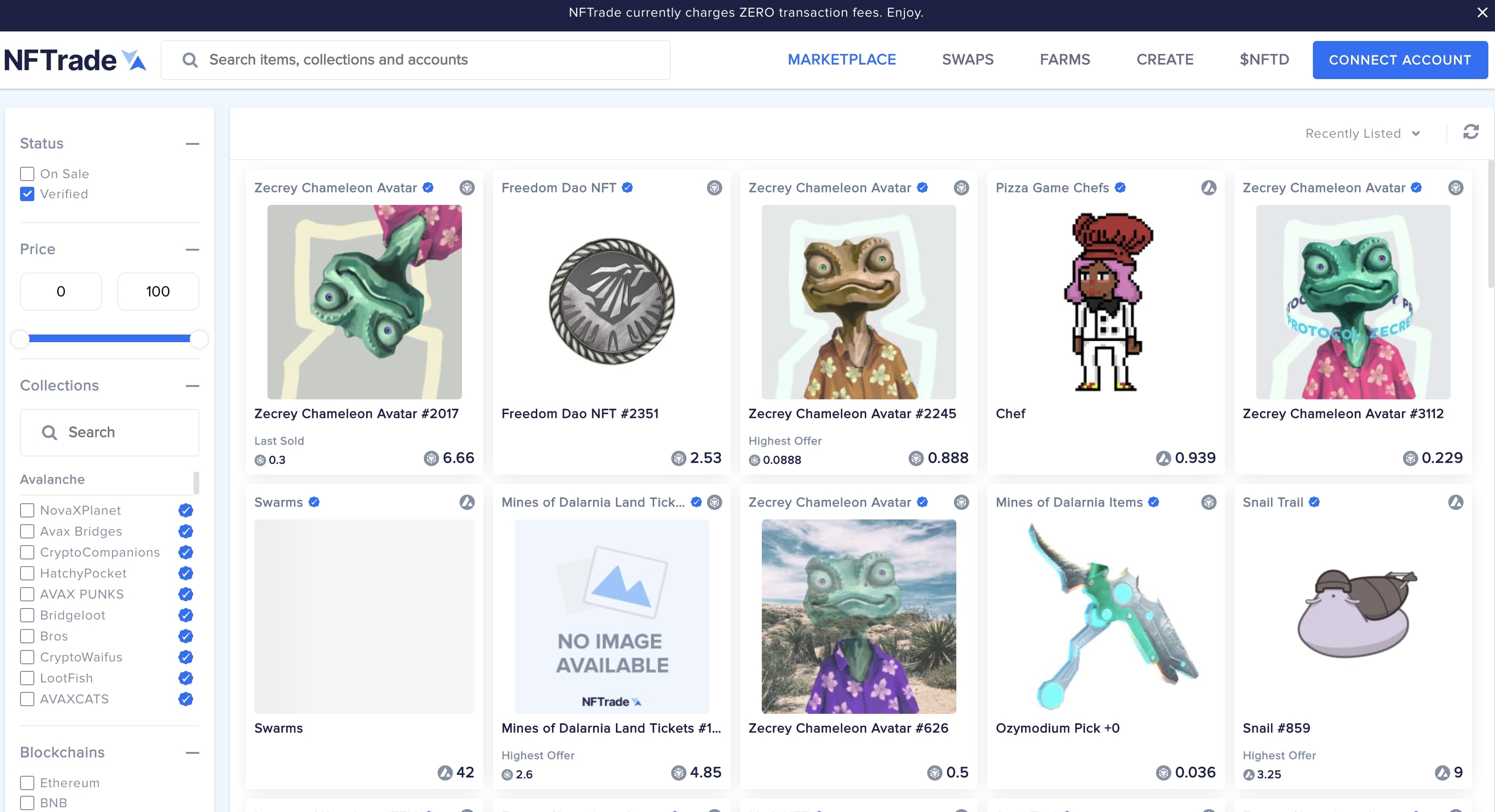 NFTrade Avalanche NFT Marketplace