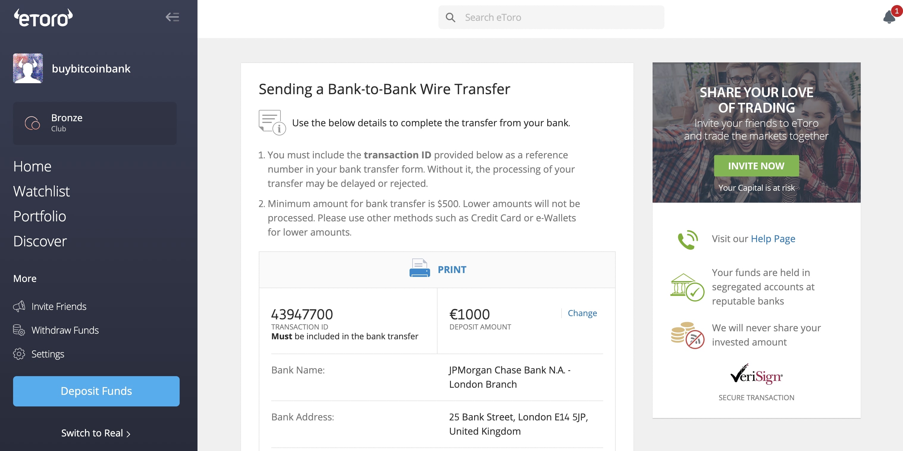 Bank Wire CaixaBank