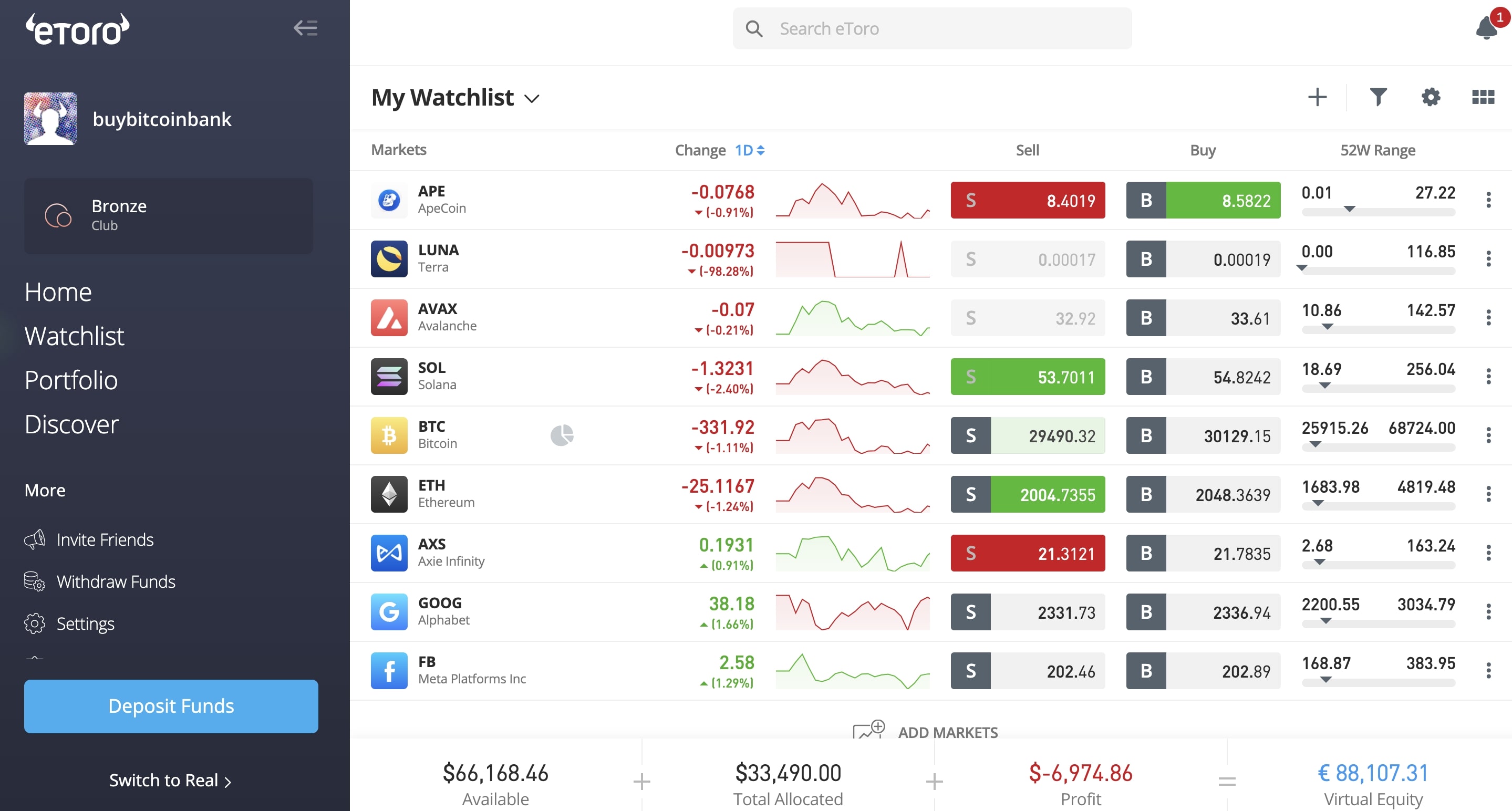 Deposit EUR to eToro from N26 Bank