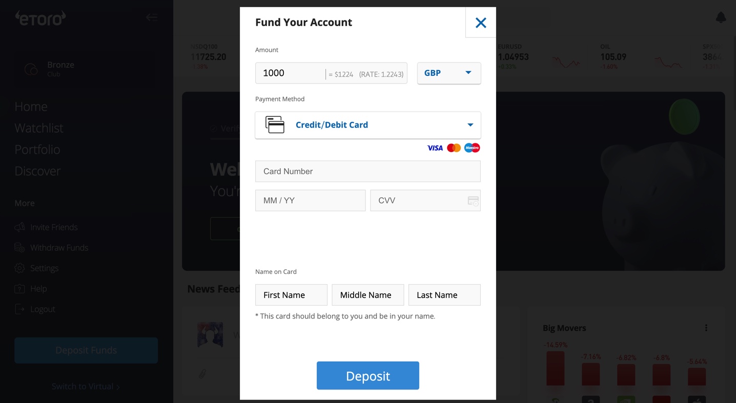 Fund Account Card