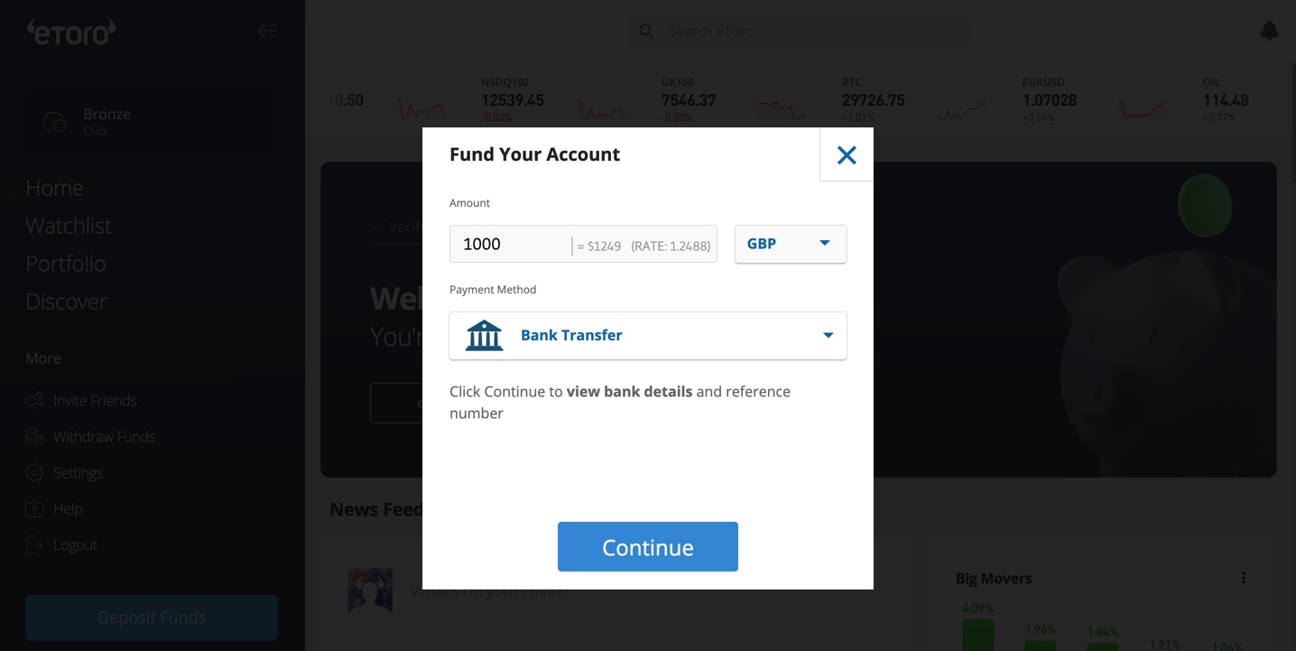 Fund Your Account - eToro