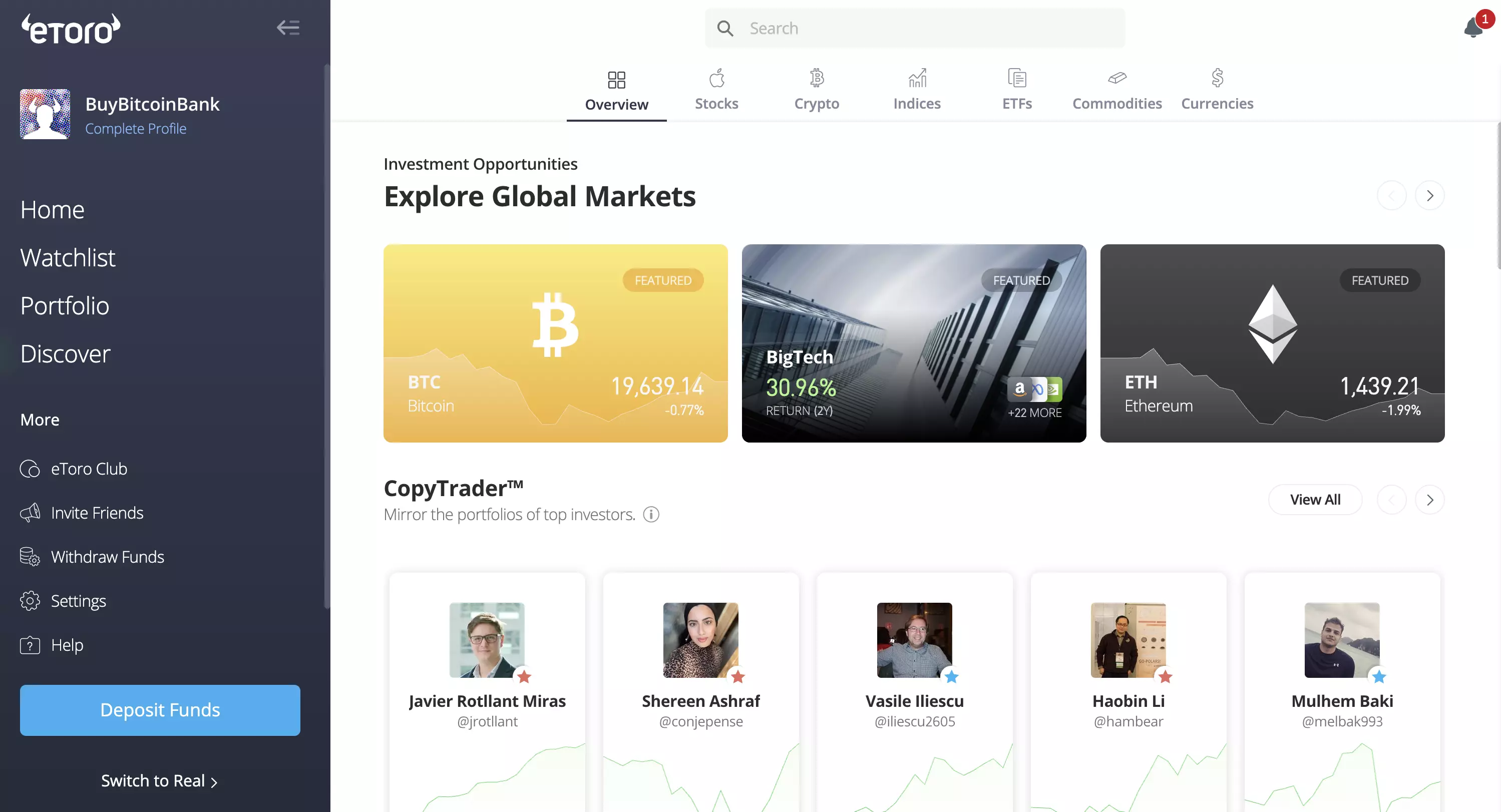 eToro Itau Unibanco