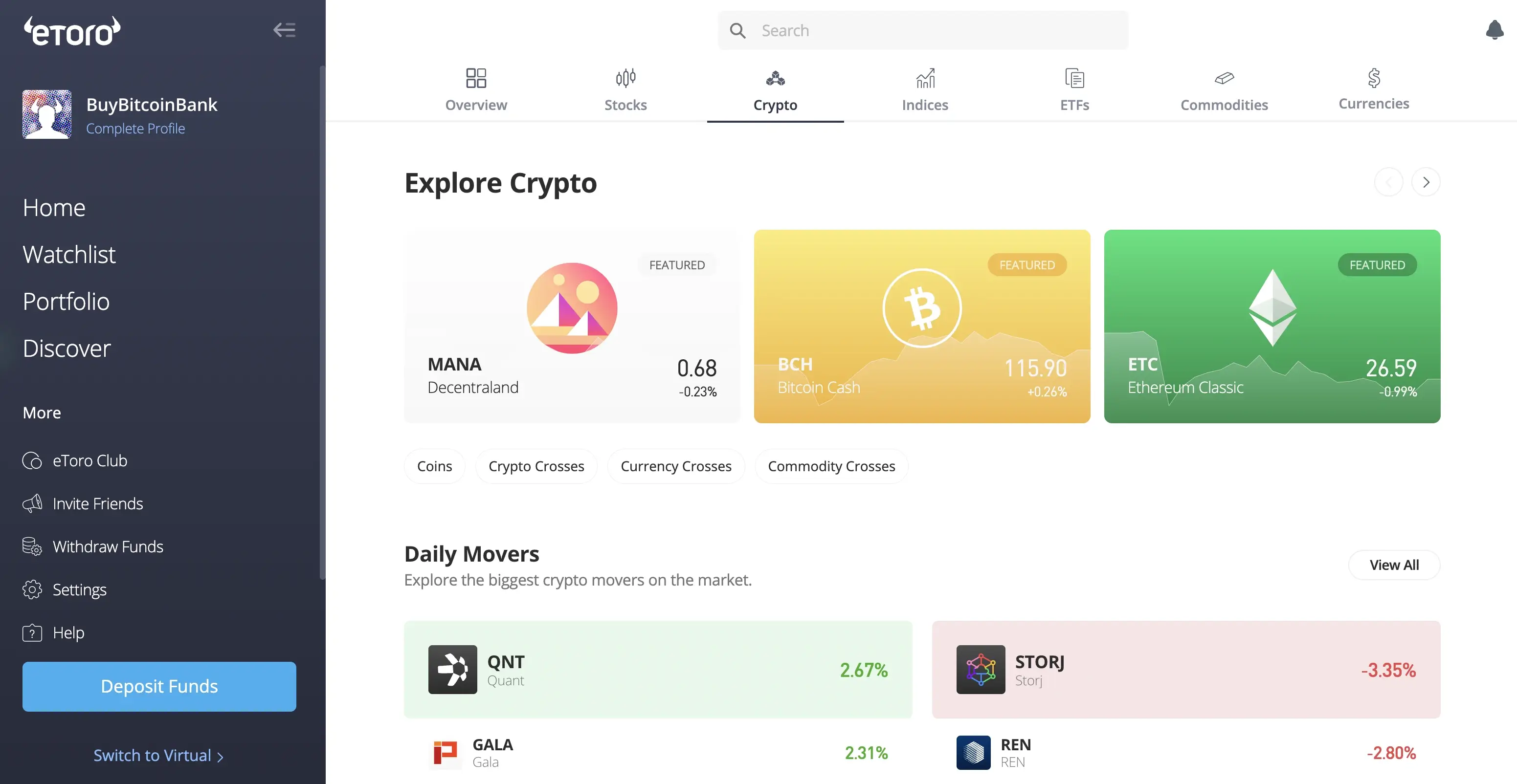 Explore and buy Crypto