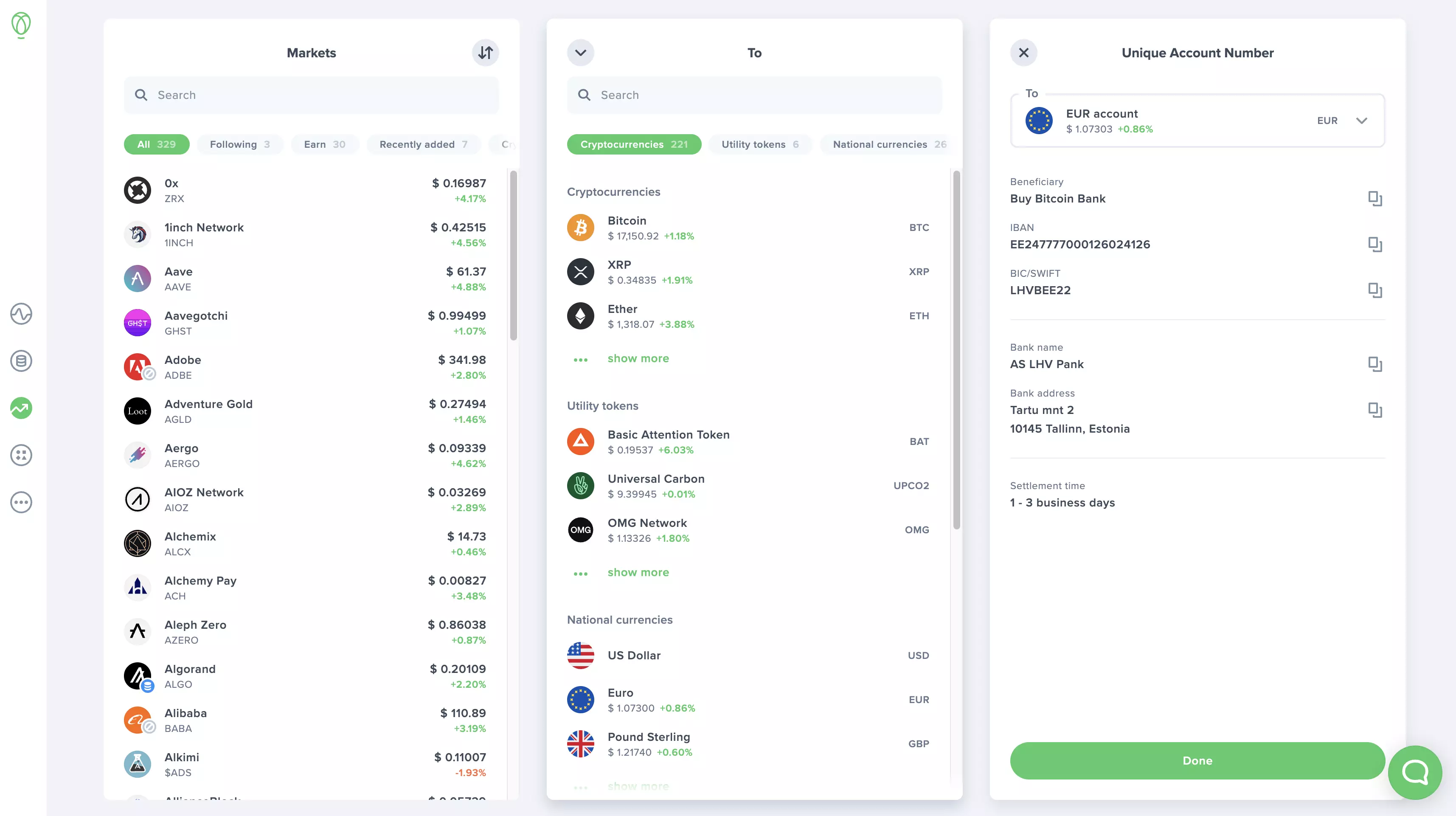 Deposit Euros (EUR) from Nordea to Invest in Crypto.