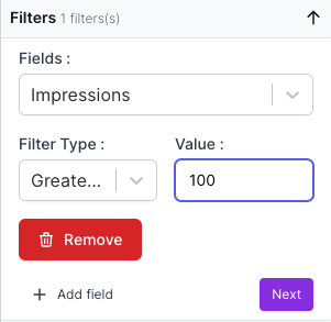 Add a filter from Catchr Google Sheets Add-on