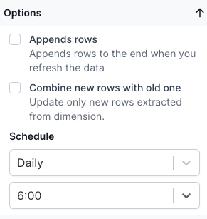 Scheduling and customizing data refresh settings