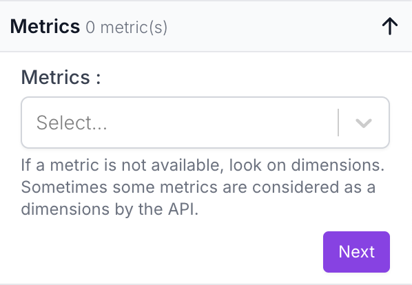 Choosing metrics for your query