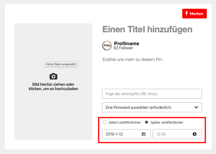 Dritter eigener Screenshot von Pinterest