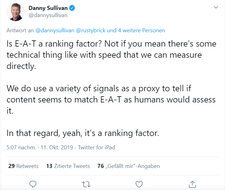 Danny Sullivan über E-A-T