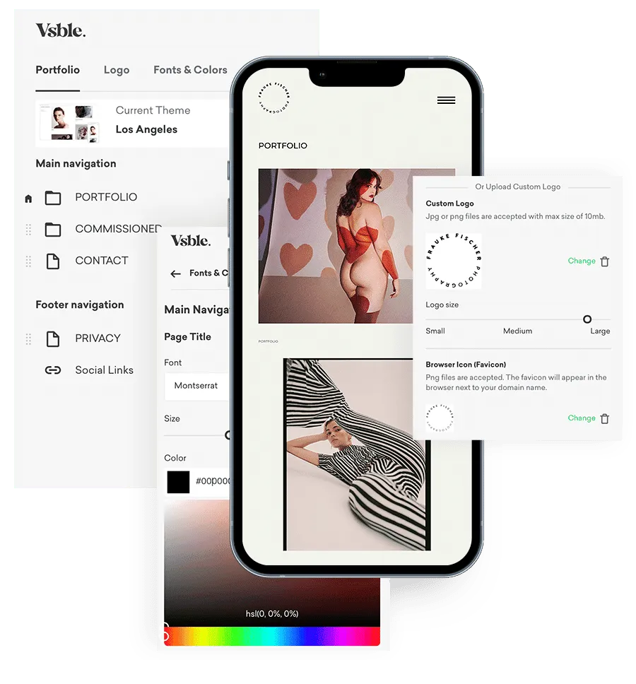 Picture showing the drag & drop Vsble interface. 