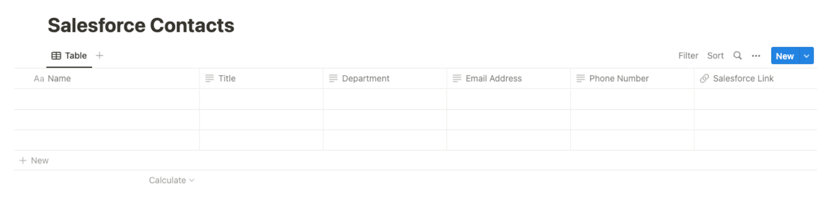 Salesforce Contact Database